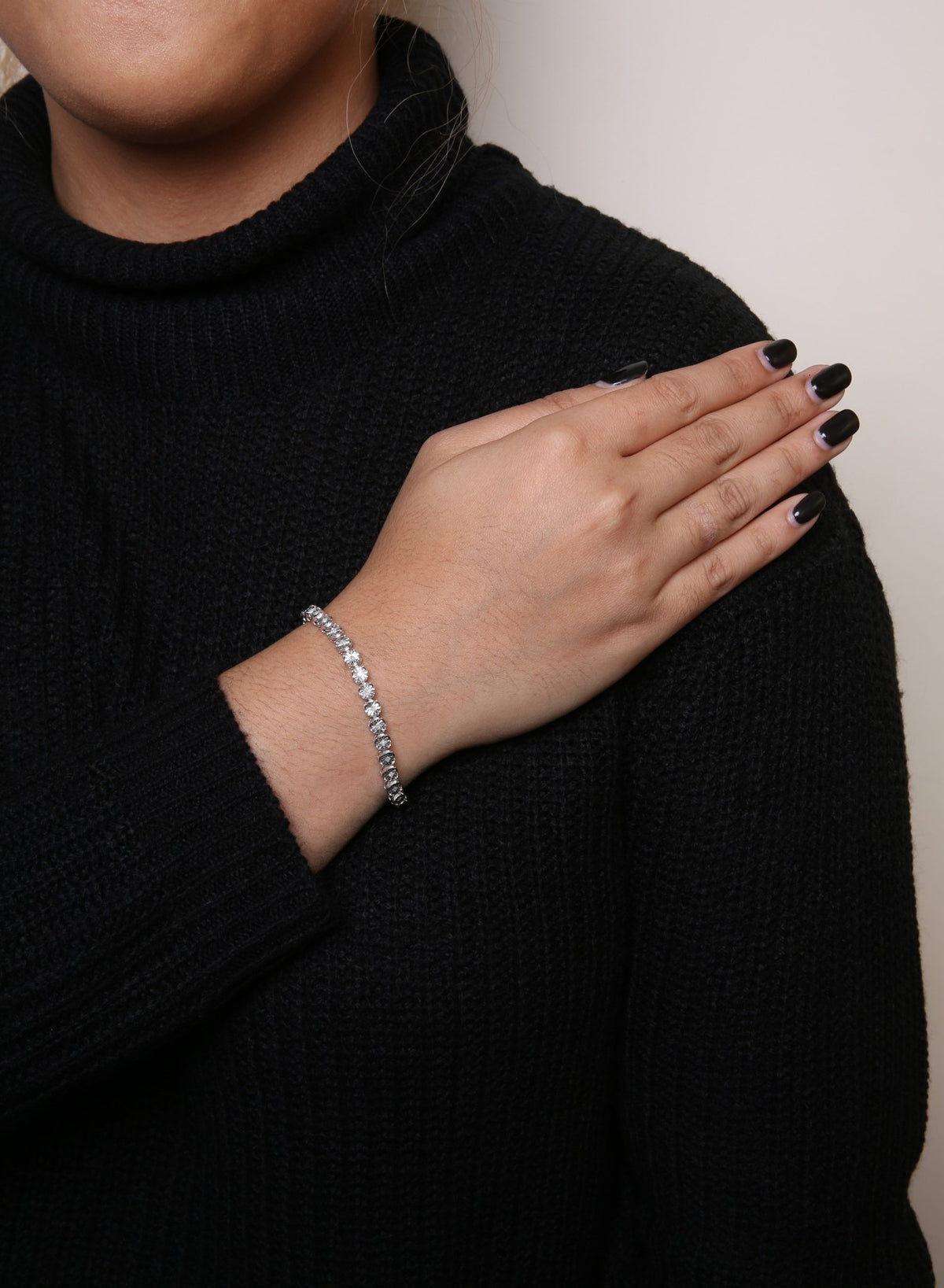 .925 Sterling Silver 1/4 Cttw Miracle-Set Diamond Starburst Round Link Tennis Bracelet (I-J Color, I2-I3 Clarity) - Size 7.25" - LinkagejewelrydesignLinkagejewelrydesign