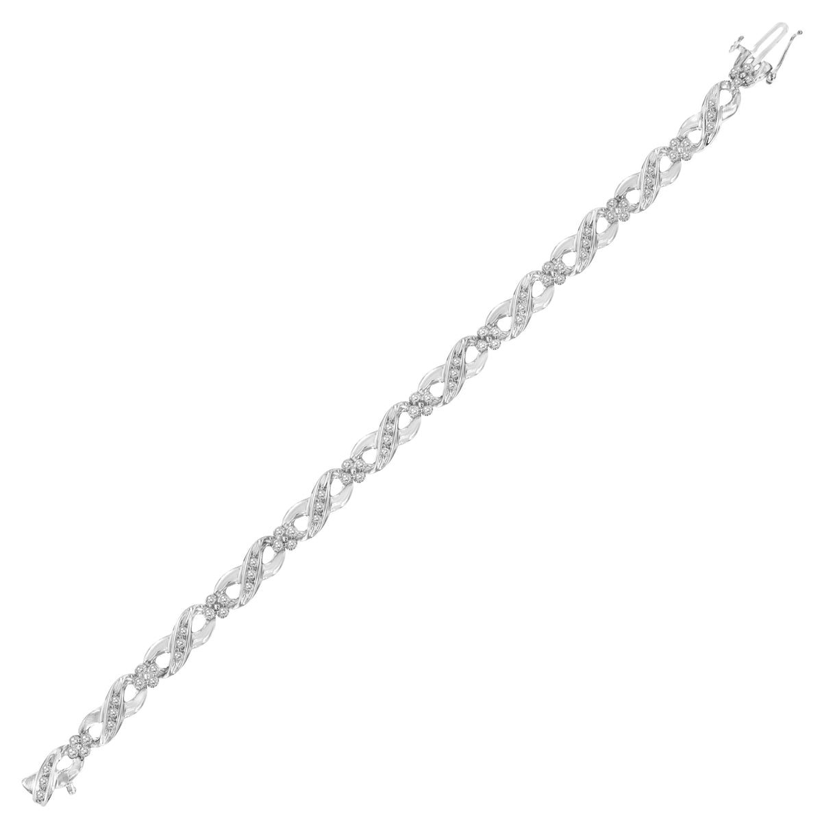 .925 Sterling Silver 1/4 cttw Prong Set Rose-Cut Diamond Infinity Link Tennis Bracelet (I-J Color, I2-I3 Clarity) - Size 7&quot; - LinkagejewelrydesignLinkagejewelrydesign