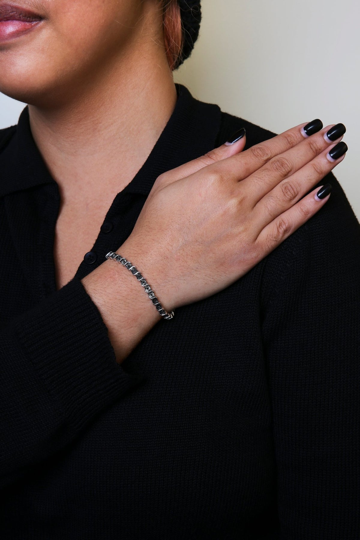 .925 Sterling Silver 1/4 Cttw Treated Black Diamond Tennis 7&quot; Inches Bracelet (Black Color, I3 Quality) - LinkagejewelrydesignLinkagejewelrydesign
