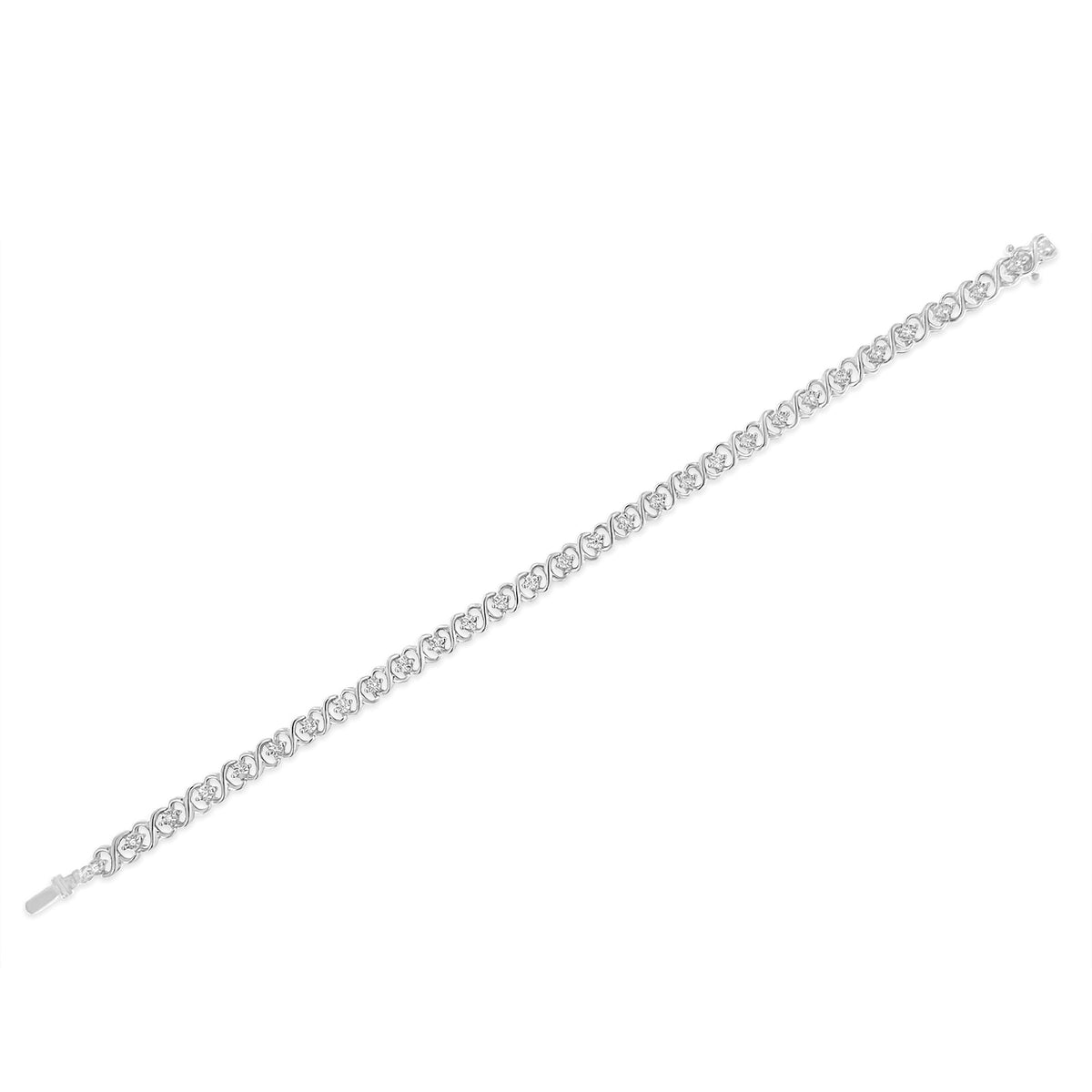 .925 Sterling Silver 1/6 Cttw Miracle Set Diamond Infinity Link and Station Tennis Bracelet (I-J Color, I3 Clarity) - 7.25 &quot; Inches - LinkagejewelrydesignLinkagejewelrydesign