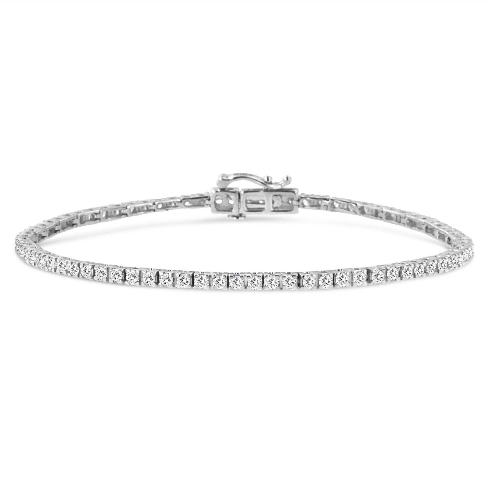 .925 Sterling Silver 2.0 Cttw Diamond Classic Link Tennis Bracelet (I-J Color, I2-I3 Clarity) - 7-1/4" - LinkagejewelrydesignLinkagejewelrydesign