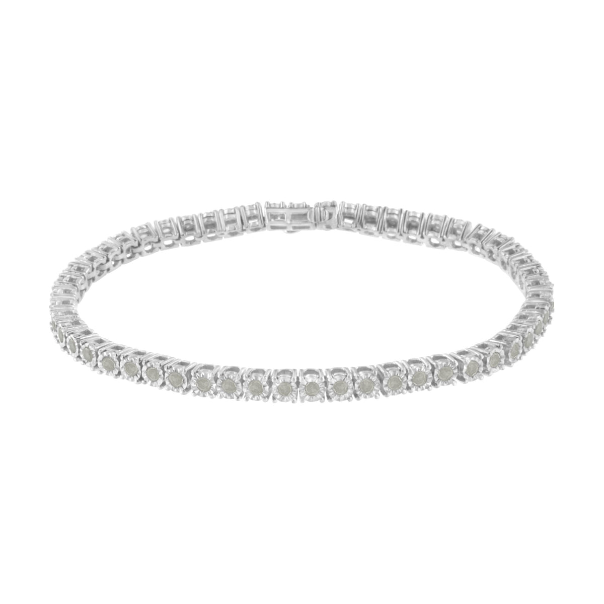 .925 Sterling Silver 2.0 Cttw Diamond Illusion-Set Miracle Plate Tennis Bracelet (I-J Color, I3 Clarity) - 7&quot; - LinkagejewelrydesignLinkagejewelrydesign