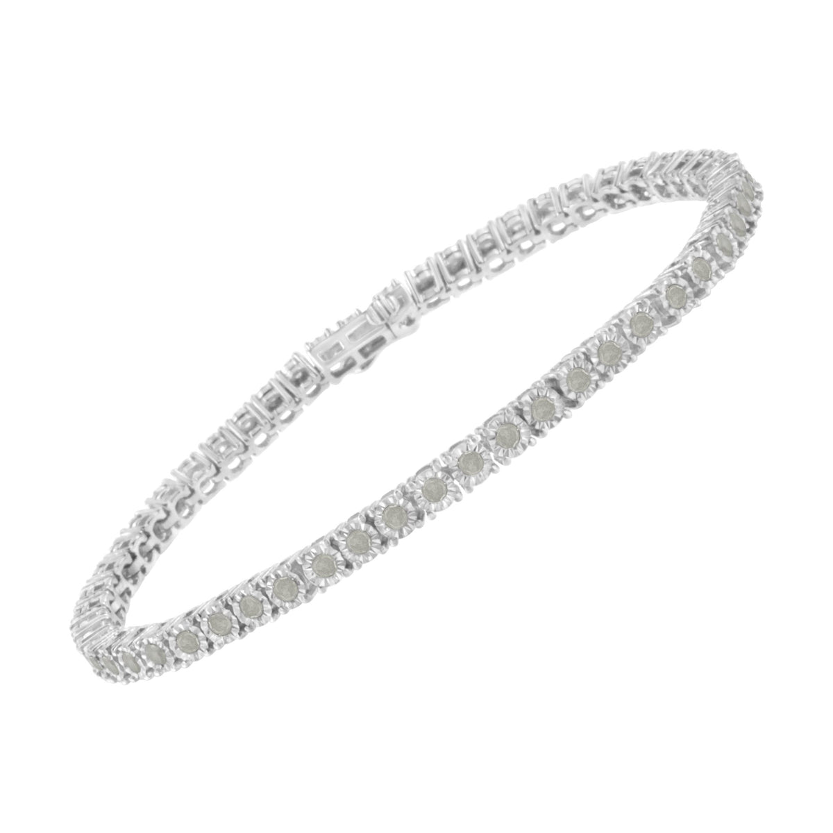 .925 Sterling Silver 2.0 Cttw Diamond Illusion-Set Miracle Plate Tennis Bracelet (I-J Color, I3 Clarity) - 7&quot; - LinkagejewelrydesignLinkagejewelrydesign