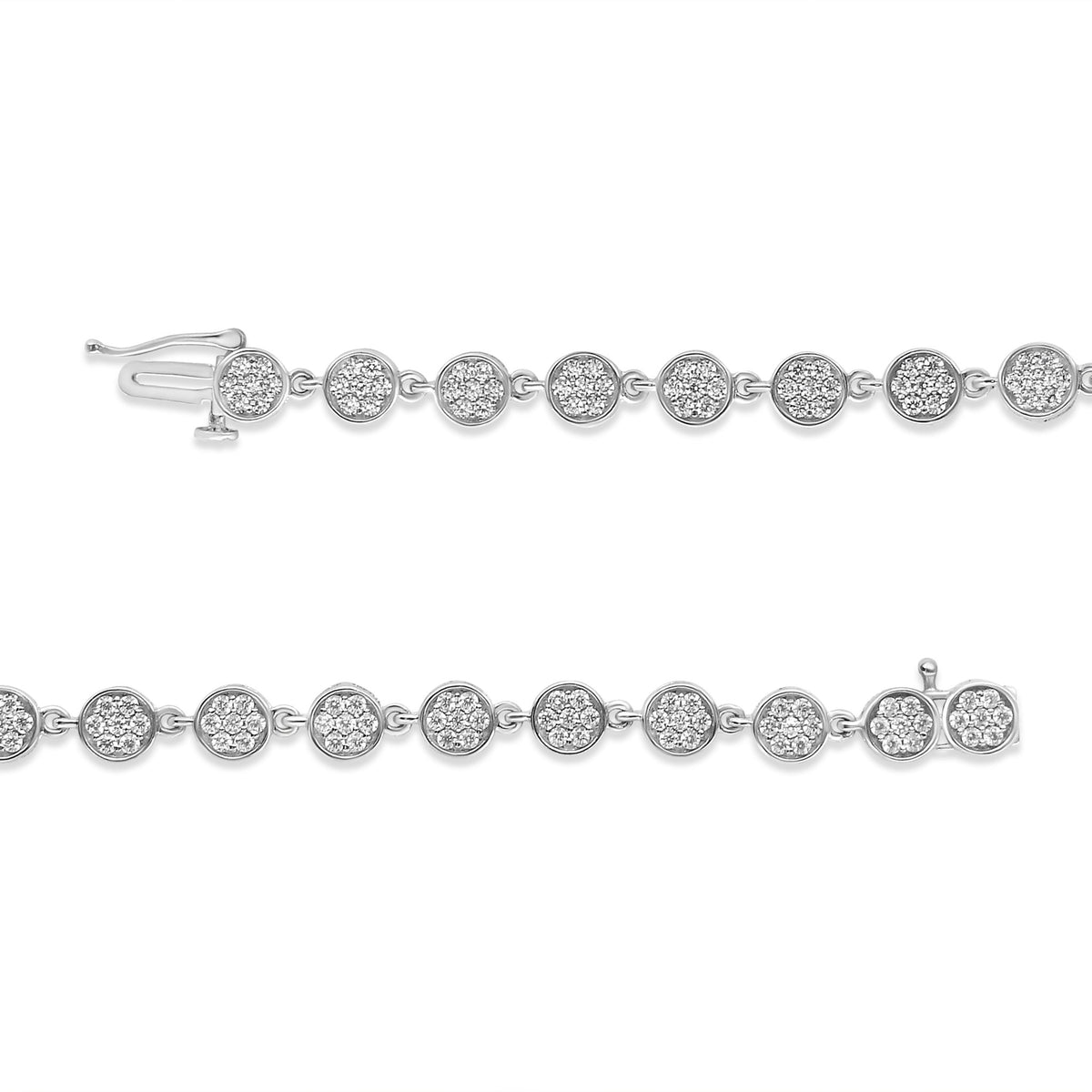 .925 Sterling Silver 2.0 Cttw Round Diamond Link Bracelet (G-H Color, I1-I2 Clarity) - 7.25&quot; - LinkagejewelrydesignLinkagejewelrydesign