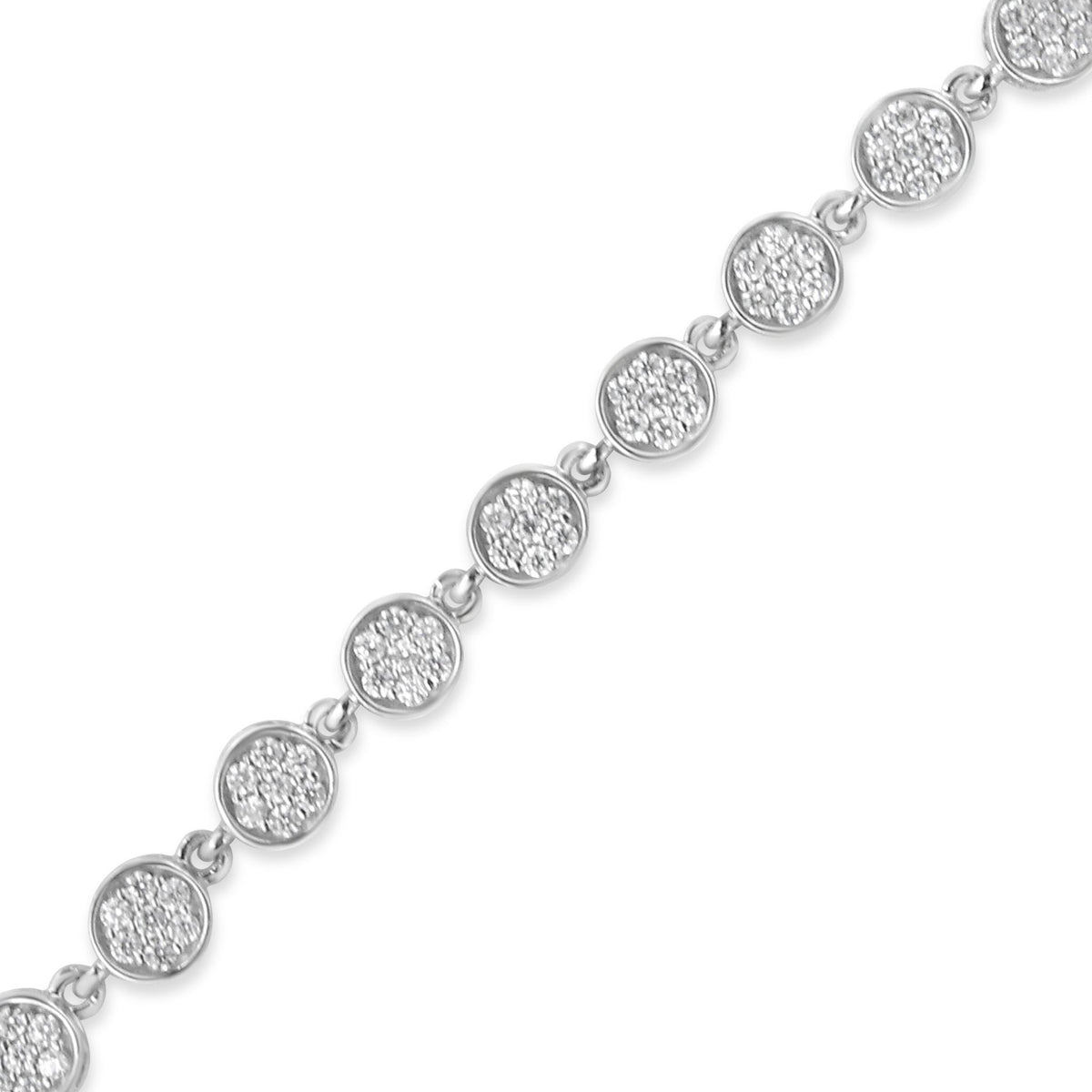 .925 Sterling Silver 2.0 Cttw Round Diamond Link Bracelet (G-H Color, I1-I2 Clarity) - 7.25&quot; - LinkagejewelrydesignLinkagejewelrydesign