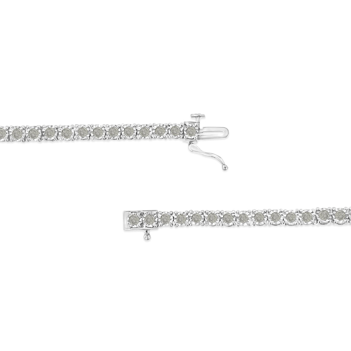 .925 Sterling Silver 3.0 Cttw Diamond Illusion-Set Miracle Plate Tennis Bracelet (I-J Color, I3 Clarity) - 7&quot; - LinkagejewelrydesignLinkagejewelrydesign