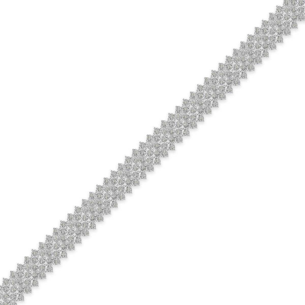 .925 Sterling Silver 3.0 cttw Diamond Multi-Row Tennis Bracelet (I-J Clarity, I3 Color) - Size 7" - LinkagejewelrydesignLinkagejewelrydesign