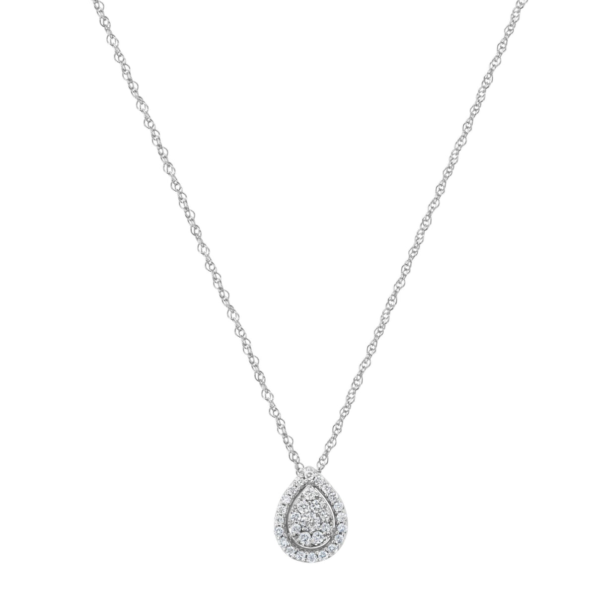 .925 Sterling Silver 3/8 cttw Lab Grown Diamond Drop Pendant Necklace (F-G Color, VS2-SI1 Clarity) - LinkagejewelrydesignLinkagejewelrydesign
