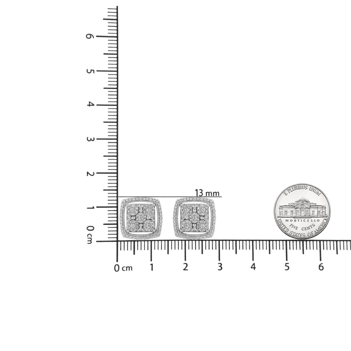 .925 Sterling Silver 3/8 Cttw Miracle Set Round Diamond Double Halo Cluster Earrings (I-J Color, I2-I3 Clarity) - LinkagejewelrydesignLinkagejewelrydesign