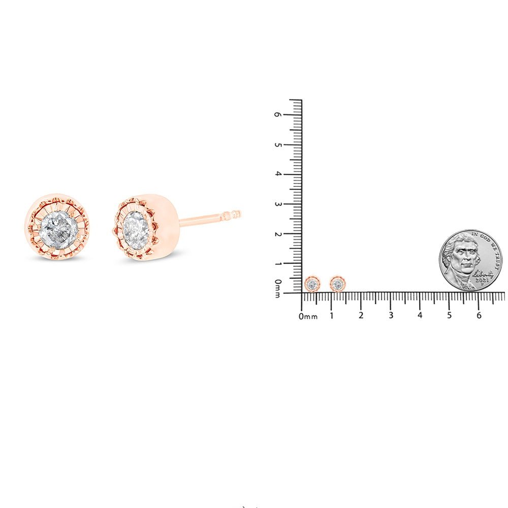 .925 Sterling Silver 3/8 Cttw Solitaire Diamond Miracle Set Stud Earrings (J-K Color, I3 Clarity) - LinkagejewelrydesignLinkagejewelrydesign