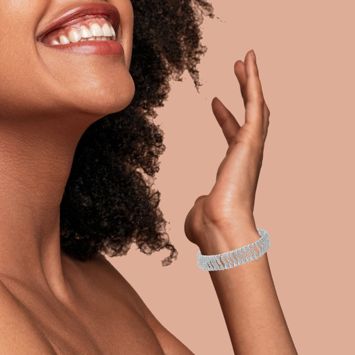 .925 Sterling Silver 5.00 Cttw Round-Cut Diamond "S" Link Bracelet (I-J Color, I3 Clarity) - Size 7.25 - LinkagejewelrydesignLinkagejewelrydesign