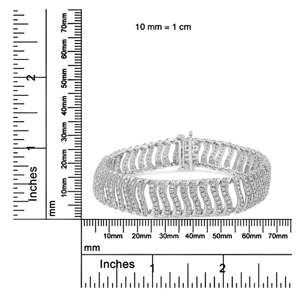 .925 Sterling Silver 5.00 Cttw Round-Cut Diamond "S" Link Bracelet (I-J Color, I3 Clarity) - Size 7.25 - LinkagejewelrydesignLinkagejewelrydesign