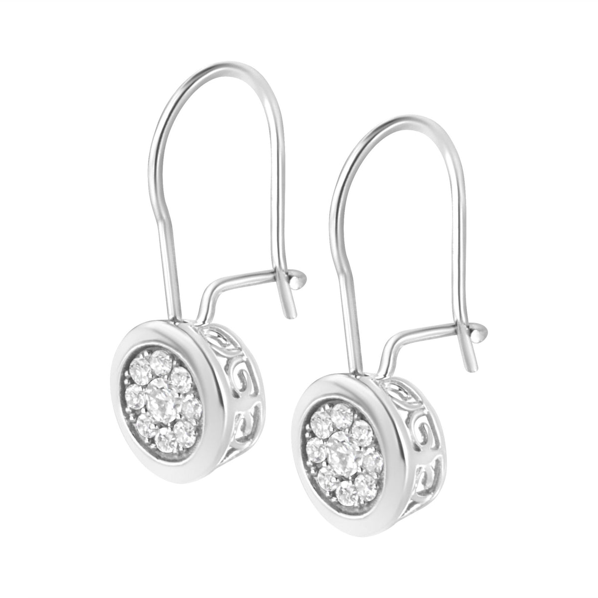.925 Sterling Silver 5/8 cttw Lab Grown Diamond Cluster Earring (F-G Color, VS2-SI1 Clarity) - LinkagejewelrydesignLinkagejewelrydesign