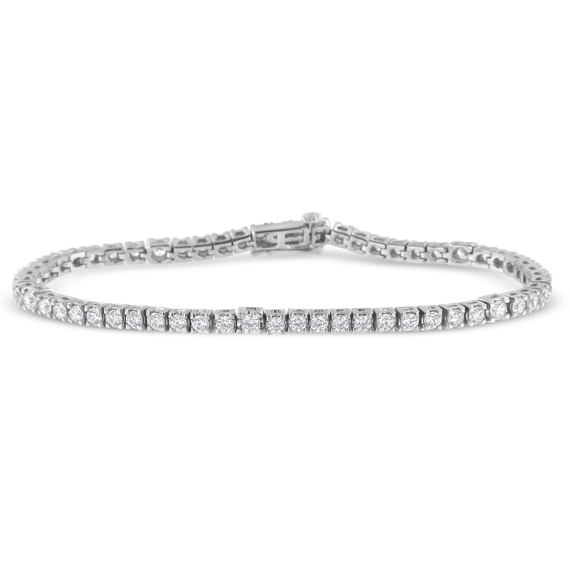 .925 Sterling Silver ½ Cttw Miracle-Set Diamond Round Half Bezel 7” Tennis Bracelet (I-J Color, I2-I3 Clarity) - LinkagejewelrydesignLinkagejewelrydesign