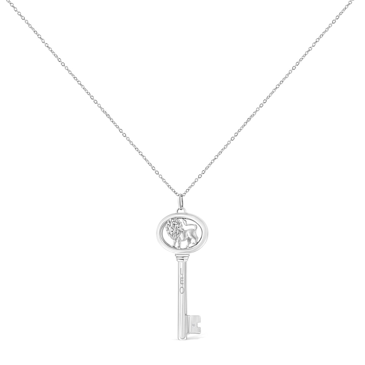 .925 Sterling Silver Diamond Accent Virgo Zodiac Key 18&quot; Pendant Necklace (K-L Color, I1-I2 Clarity) - LinkagejewelrydesignLinkagejewelrydesign