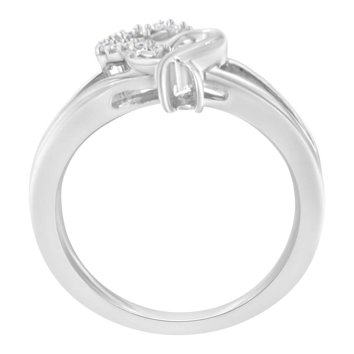 .925 Sterling Silver Diamond Heart Accent Ring (1/20 Cttw, H-I Color, I1-I2 Clarity) - Size 6 - LinkagejewelrydesignLinkagejewelrydesign