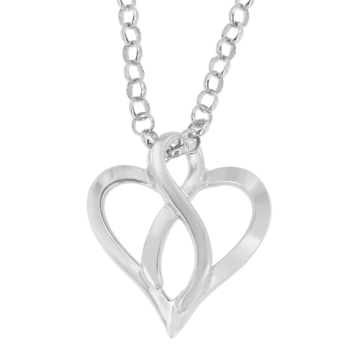 .925 Sterling Silver Heart Shaped Pendant Necklace - LinkagejewelrydesignLinkagejewelrydesign