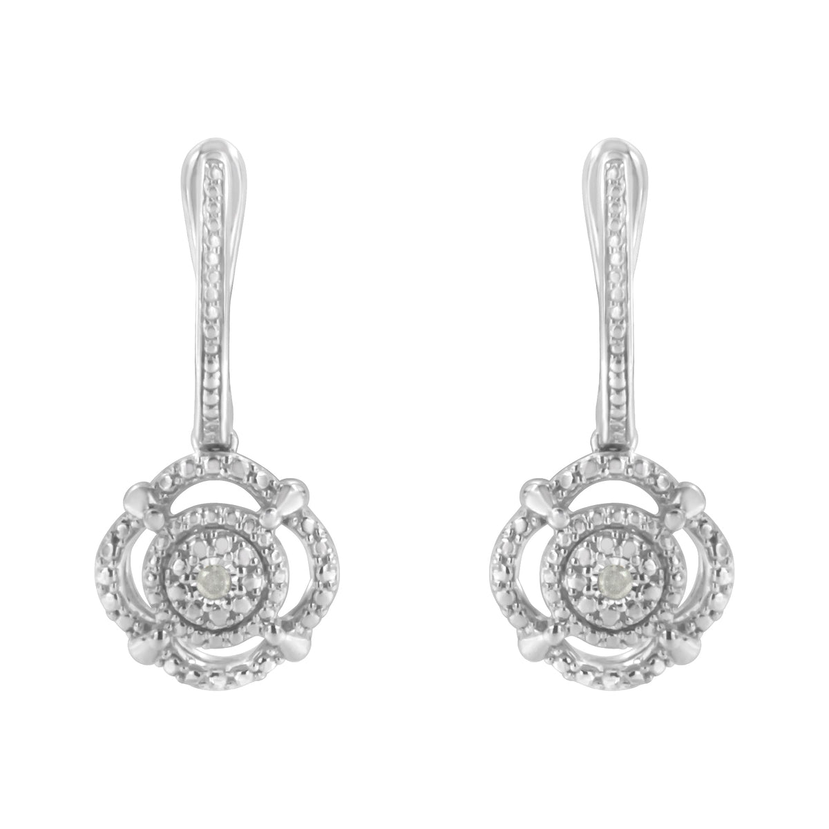 .925 Sterling Silver Miracle-Set Diamond Accent Drop and Dangle Earrings (I-J Color, I3 Clarity) - LinkagejewelrydesignLinkagejewelrydesign