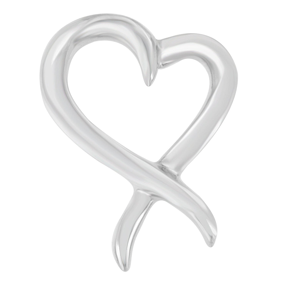 .925 Sterling Silver Open Heart-Shaped Awareness Ribbon Pendant Necklace - LinkagejewelrydesignLinkagejewelrydesign