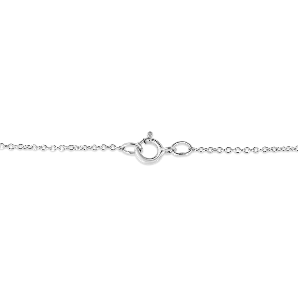 .925 Sterling Silver Prong-Set Diamond Accent Satin Finished Double Circle 18&quot; Pendant Necklace (I-J Color, I1-I2 Clarity) - LinkagejewelrydesignLinkagejewelrydesign