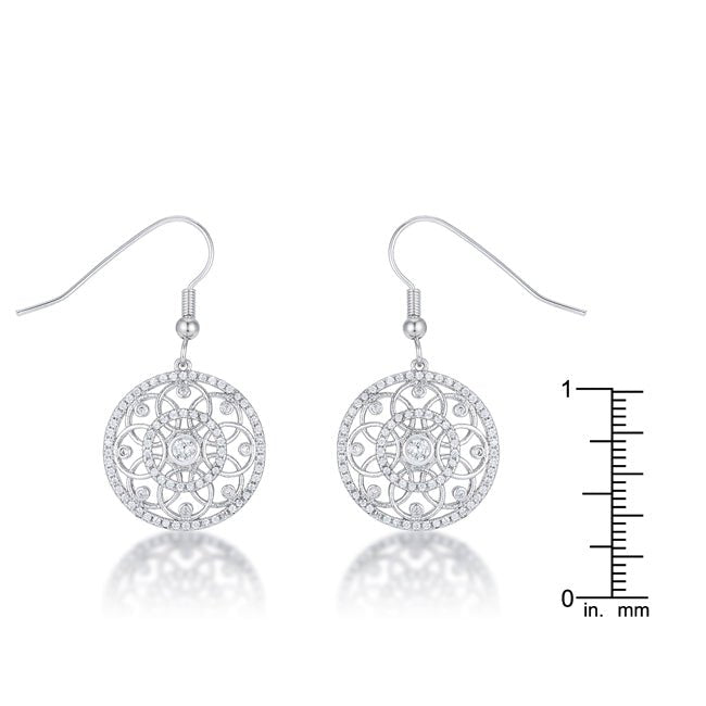 .95 Ct Interlocking Circle Rhodium and CZ Earrings - LinkagejewelrydesignLinkagejewelrydesign