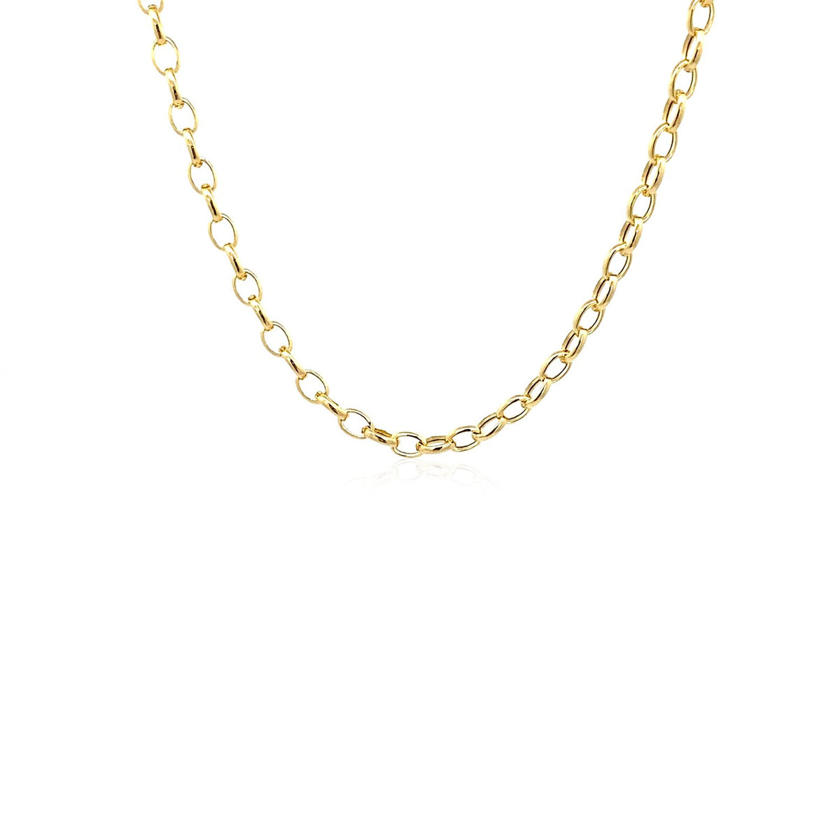 3.2mm 14k Yellow Gold Oval Rolo Chain