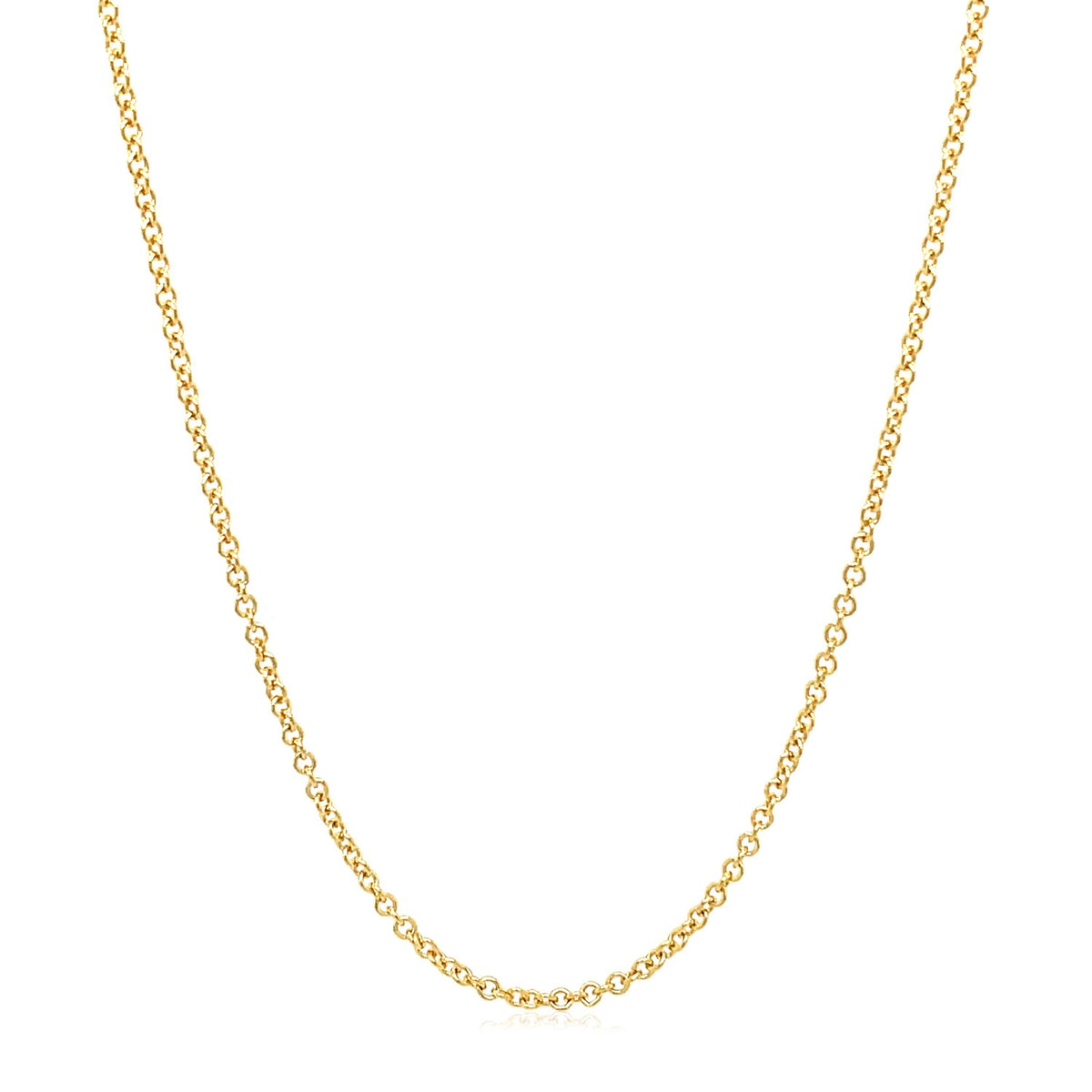 14k Yellow Gold Round Cable Link Chain 1.5mm