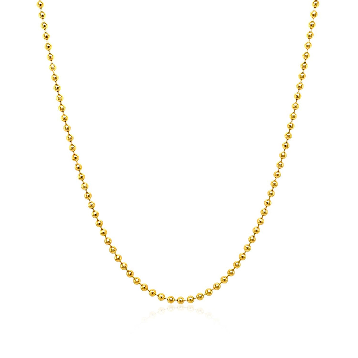 18k Yellow Gold Bead Chain 1.5mm