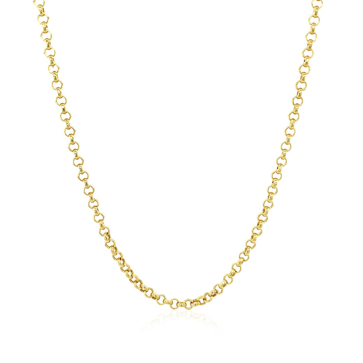 2.3mm 14k Yellow Gold Rolo Chain