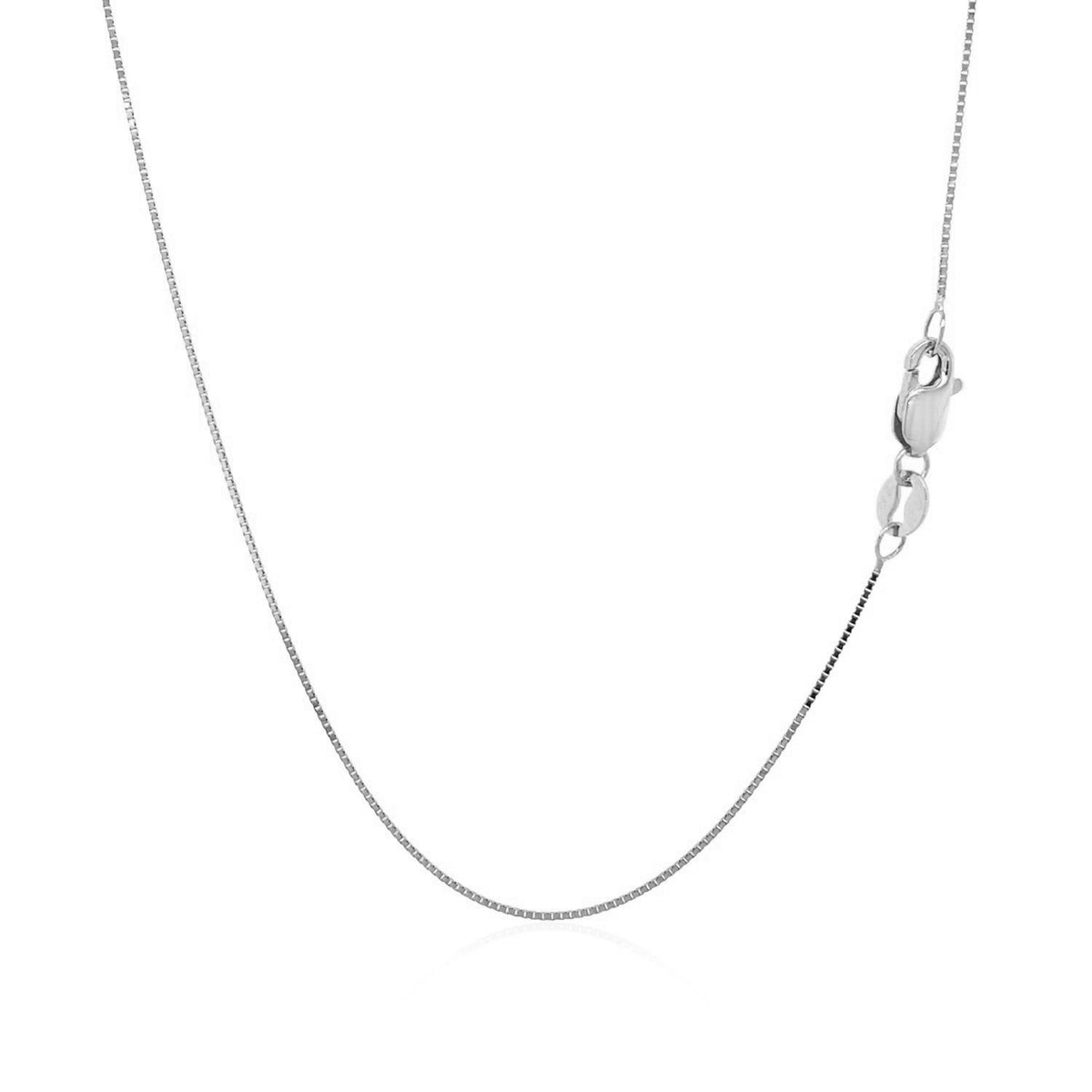 14k White Gold Classic Box Chain 0.6mm