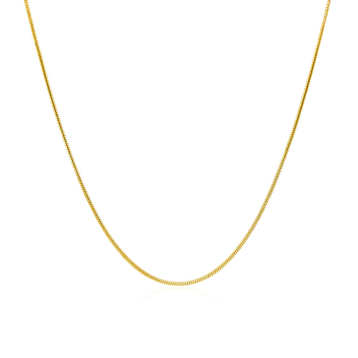 14k Yellow Gold Round Snake Chain 0.9mm