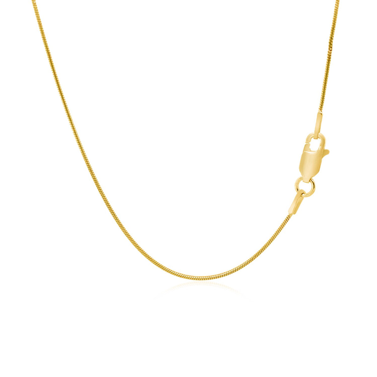 14k Yellow Gold Round Snake Chain 0.9mm