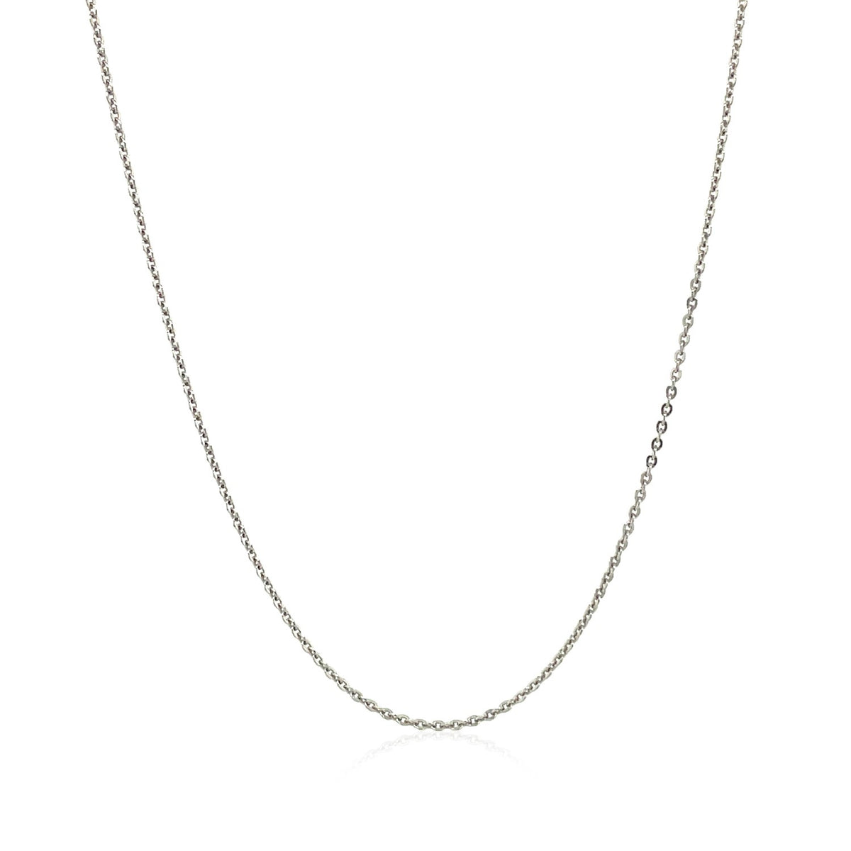 Sterling Silver Rhodium Plated Cable Chain 0.6mm