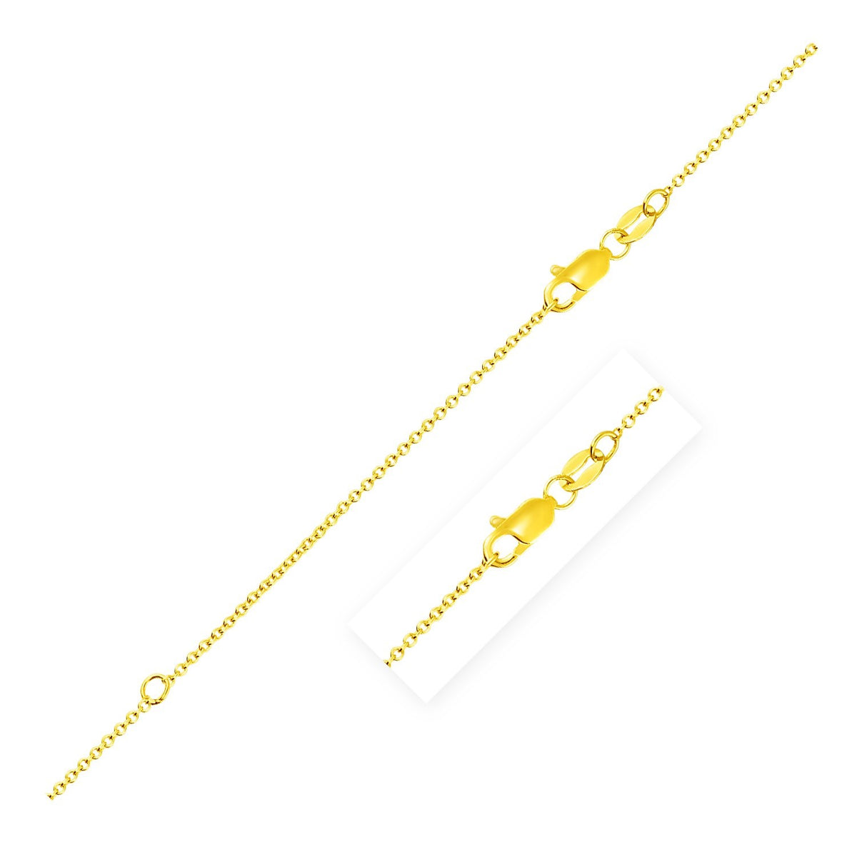 Extendable Cable Chain in 18k Yellow Gold (1.0mm)