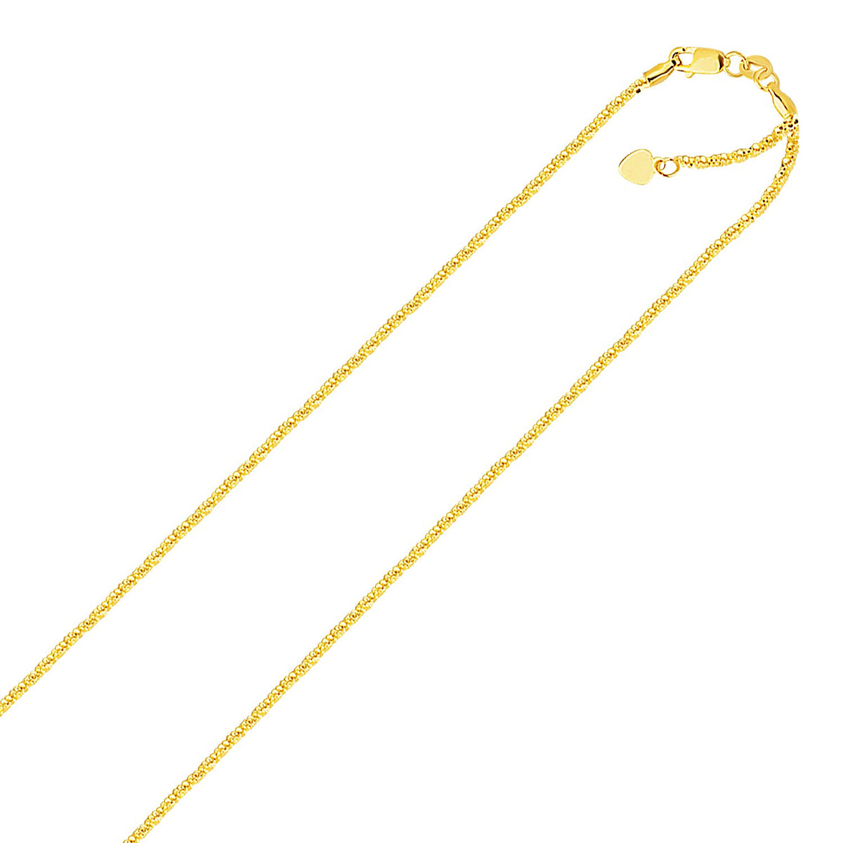 14k Yellow Gold Adjustable Sparkle Chain 1.5mm