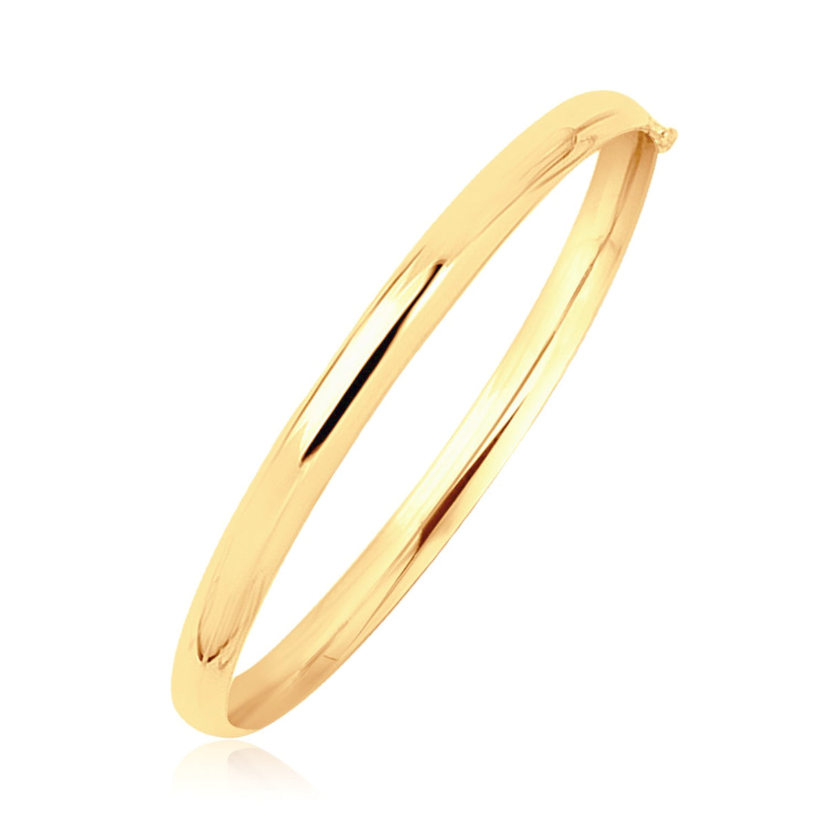 14k Yellow Gold Dome Design Polished Children&#39;s Bangle