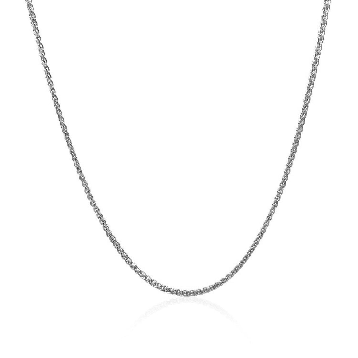 18k White Gold Round Wheat Chain 1.4mm