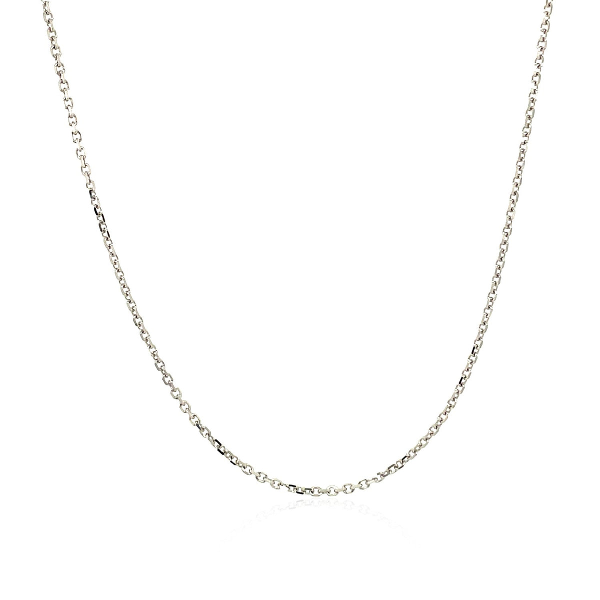 14k White Gold Diamond Cut Cable Link Chain 1.1mm