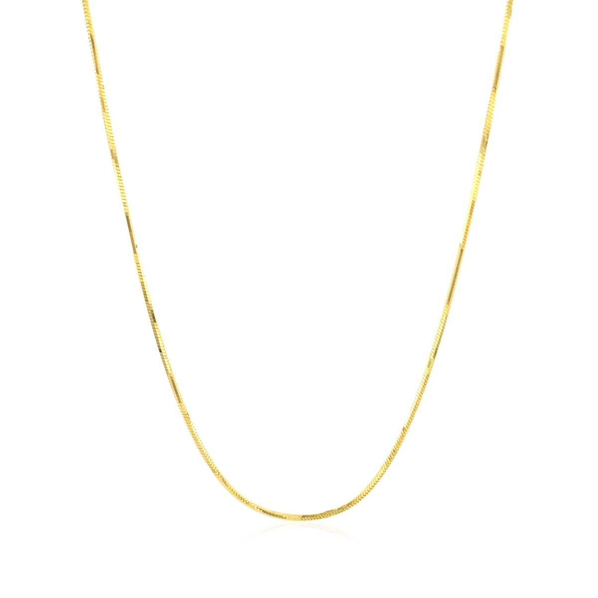 14k Yellow Gold Octagonal Shiny Snake Chain 0.8mm