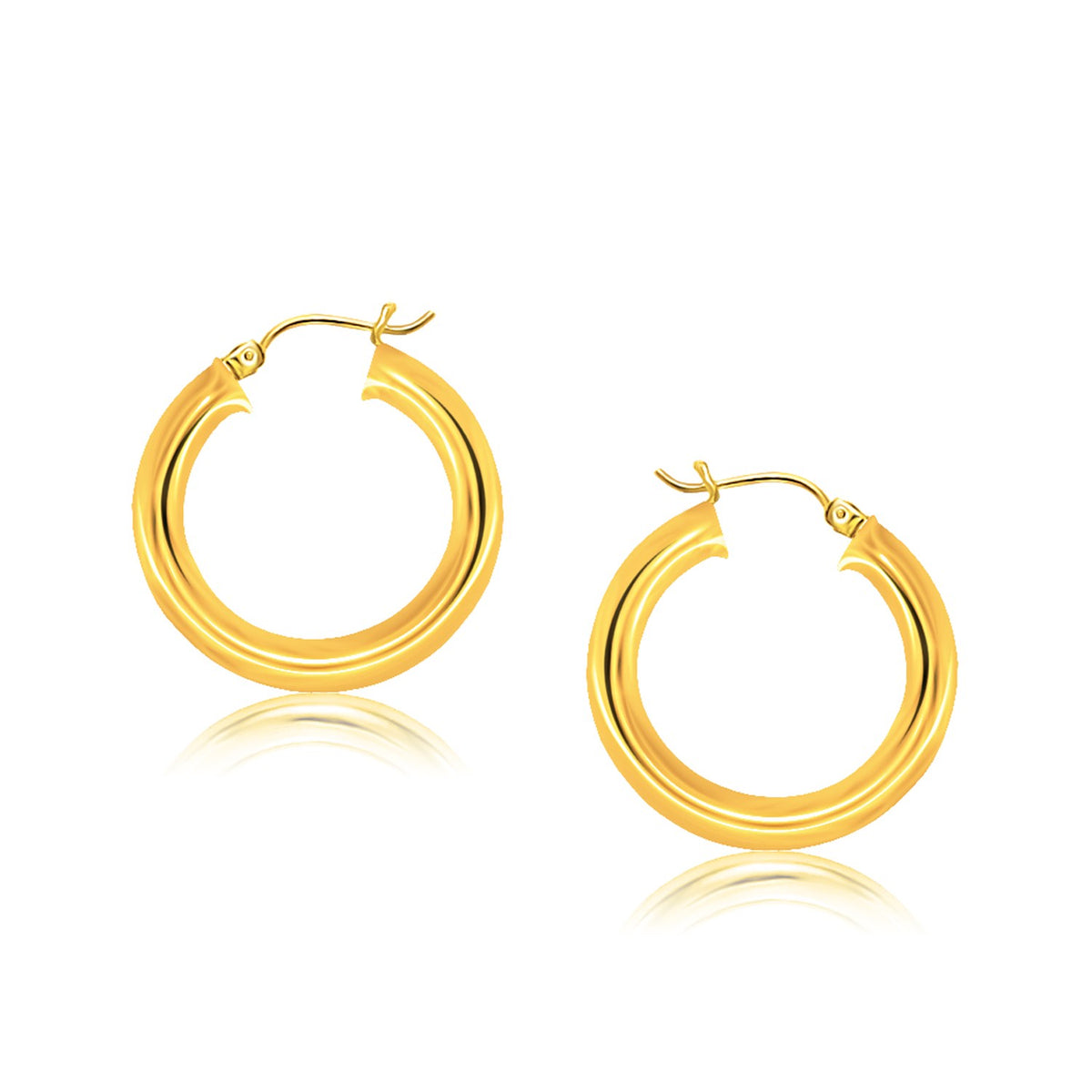 14k Yellow Gold Polished Hoop Earrings (30 mm)