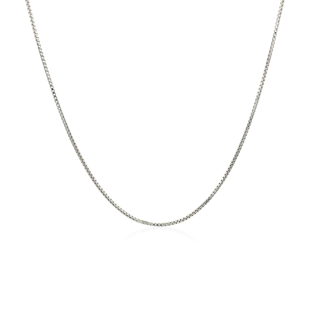 Sterling Silver Rhodium Plated Box Chain 0.7mm