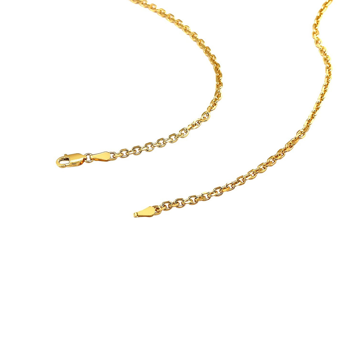 2.6mm 18k Yellow Gold Diamond Cut Cable Link Chain