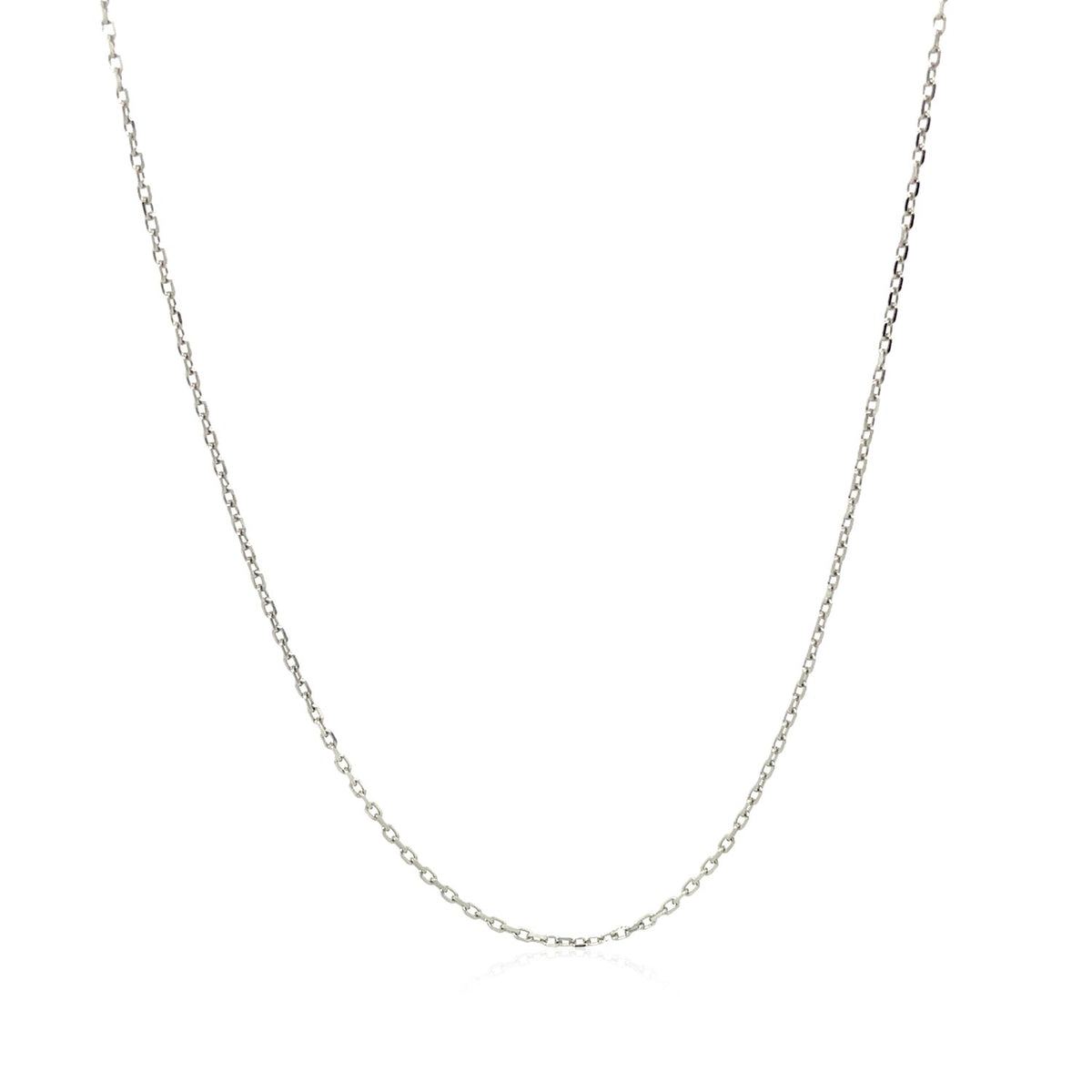 Sterling Silver Rhodium Plated Cable Chain 0.8mm