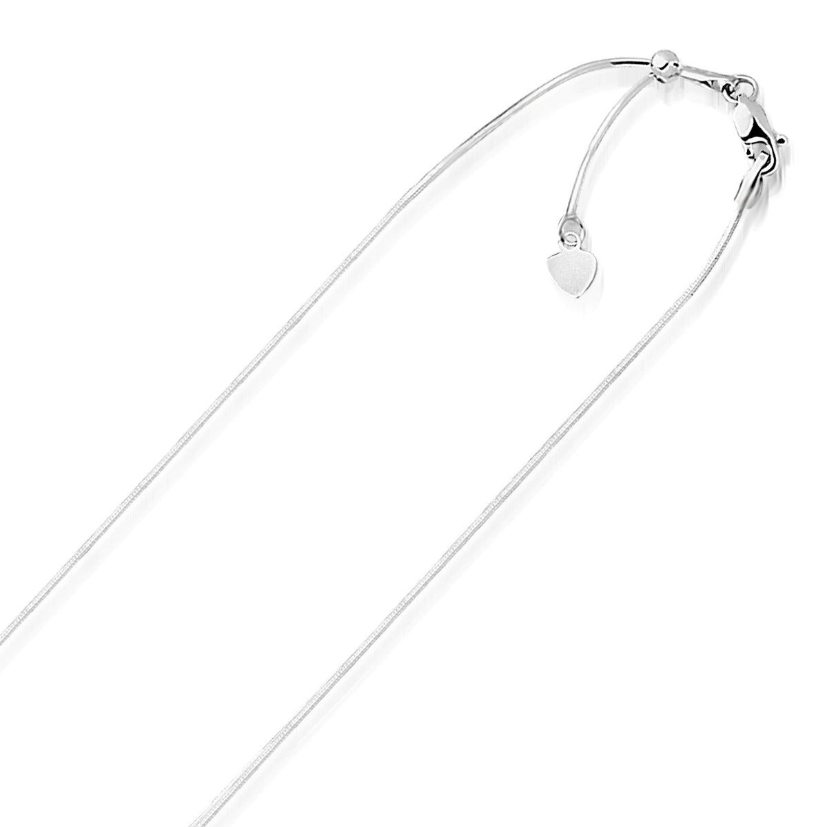 14k White Gold Adjustable Snake Chain 0.85mm