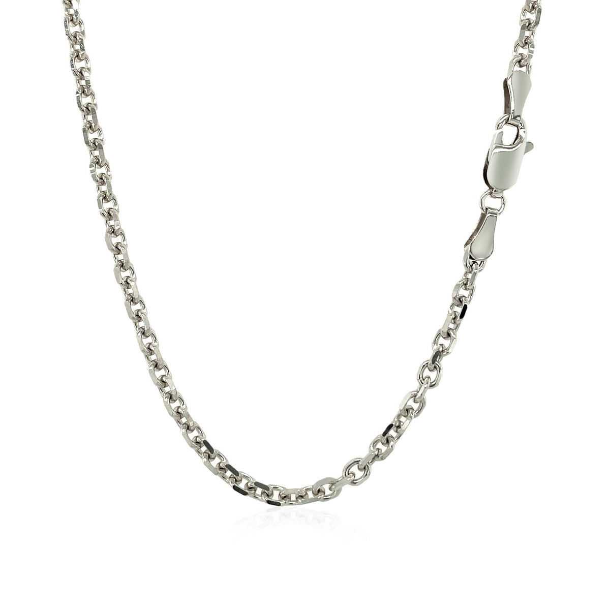 3.1mm 14k White Gold Diamond Cut Cable Link Chain