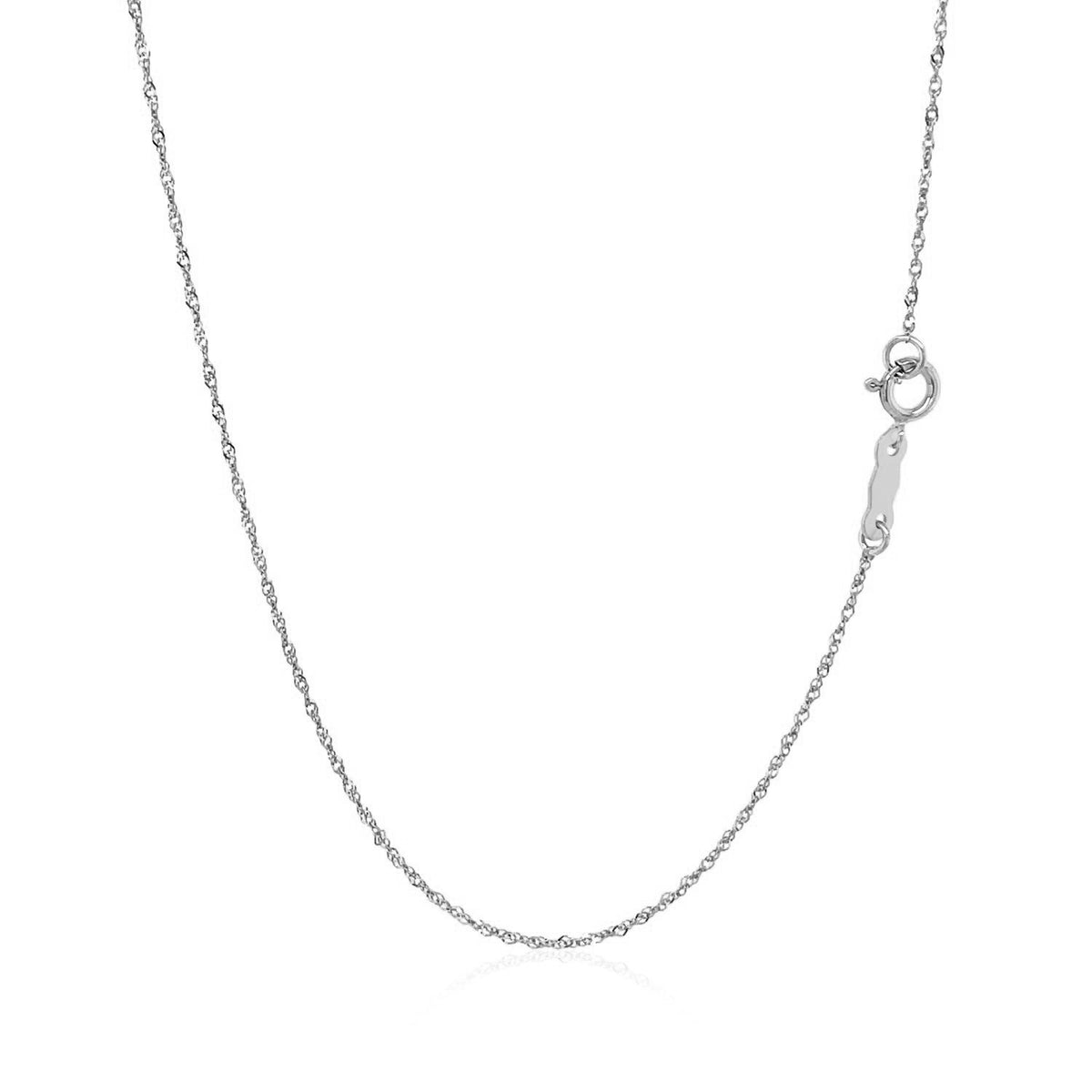 14k White Gold Singapore Chain 0.8mm