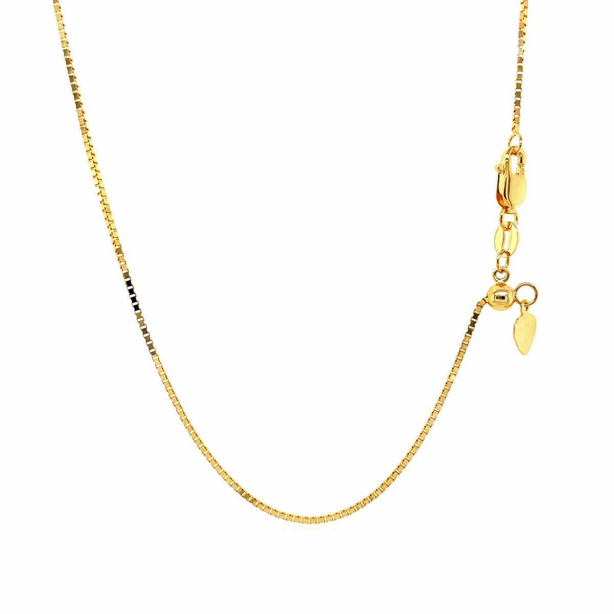 14k Yellow Gold Adjustable Box Chain 0.85mm