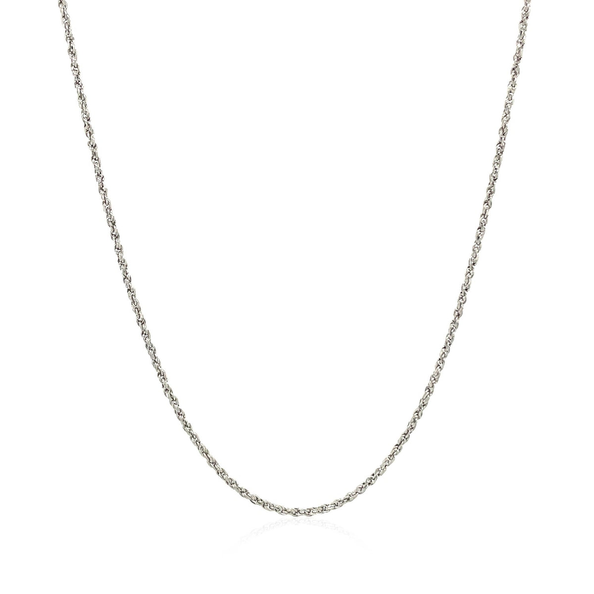 14k White Gold Adjustable Rope Chain 1.0mm