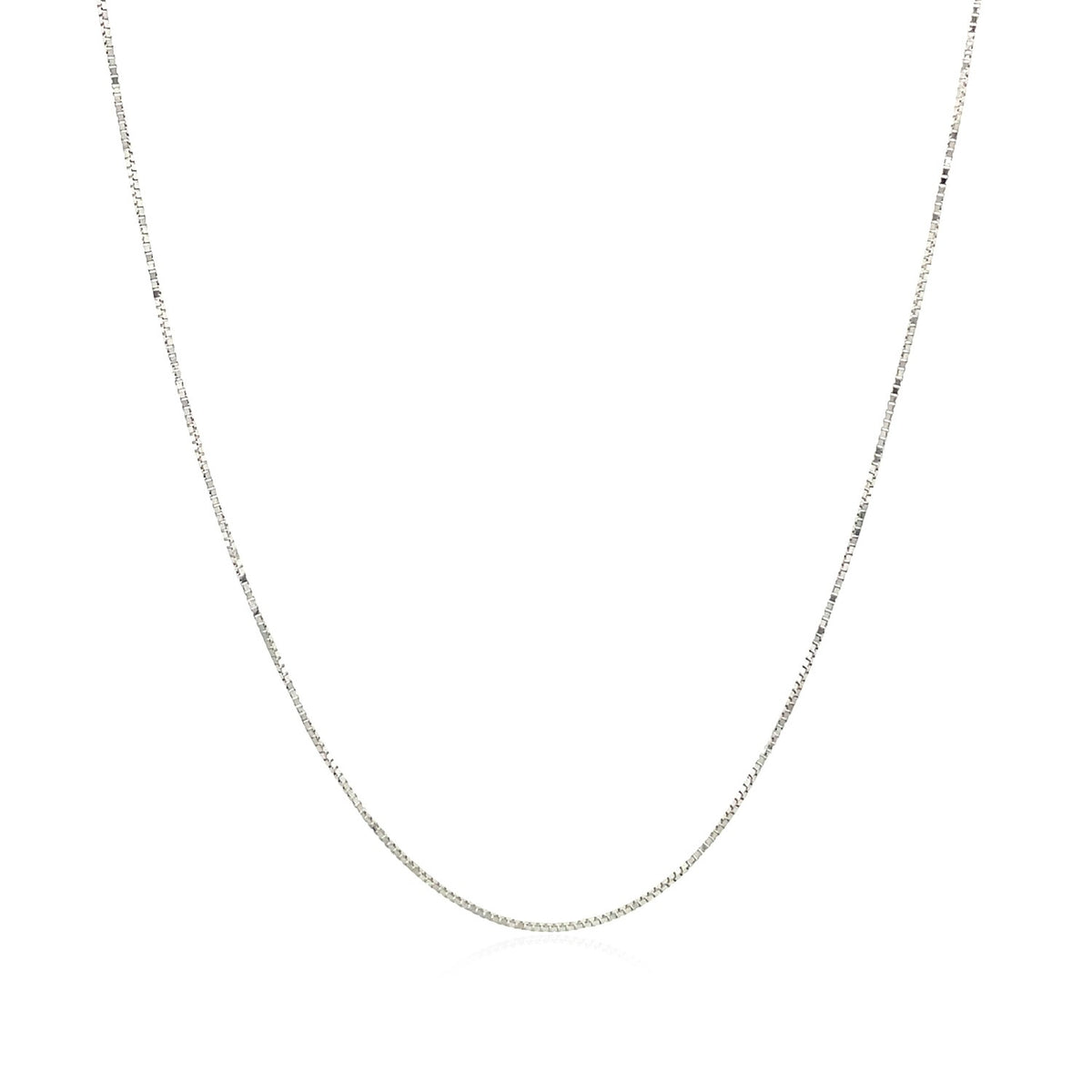 10k White Gold Classic Box Chain 0.45mm