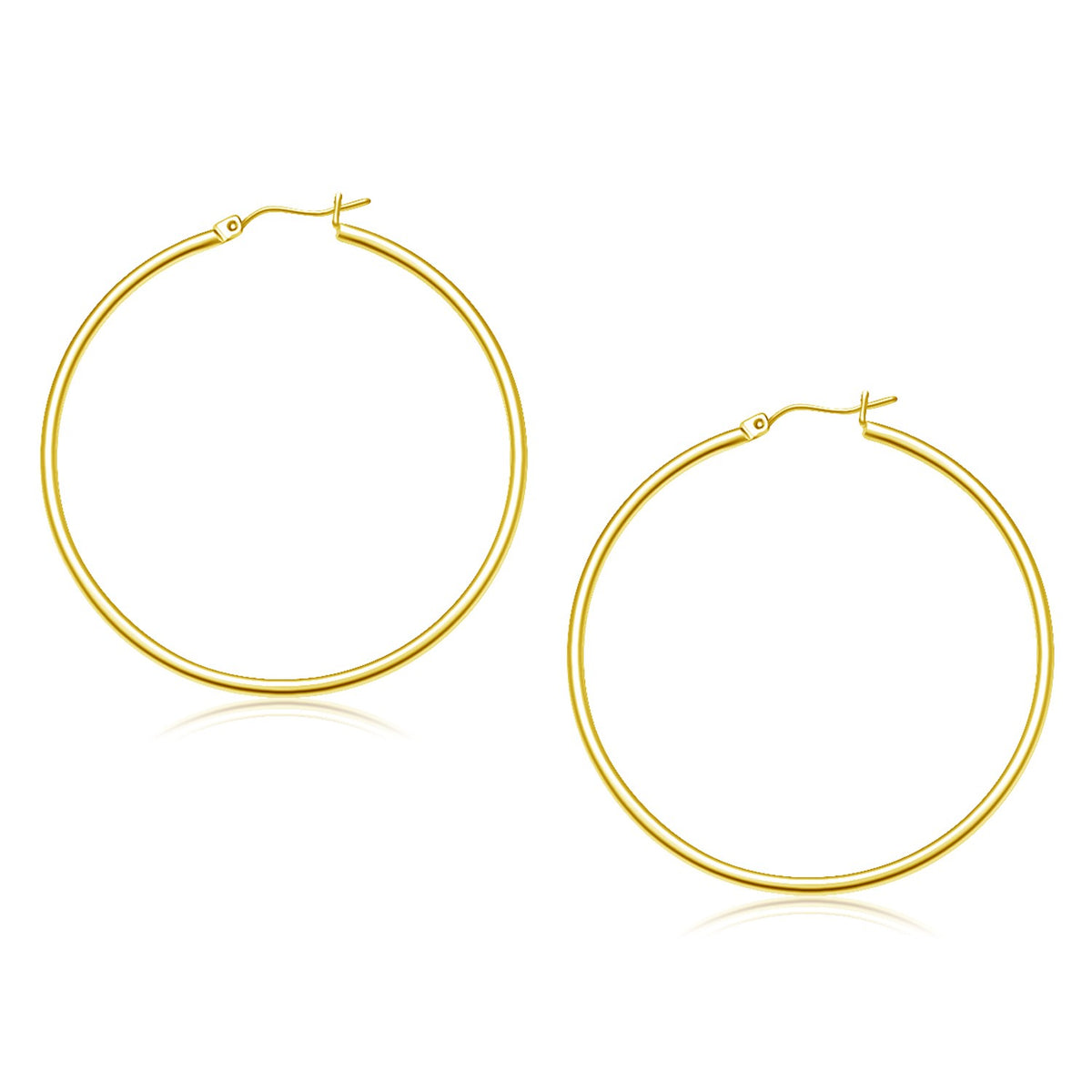 14k Yellow Gold Polished Hoop Earrings (45 mm)